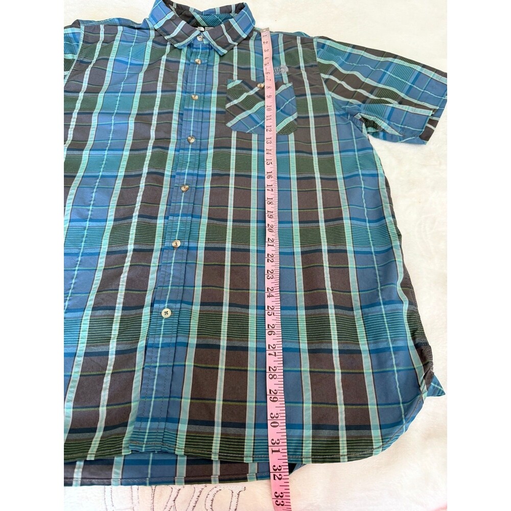 The North Face Men's Plaid Short Sleeve Shirt Blue Size XL Regular Fit Hiking - Picture 3 of 8